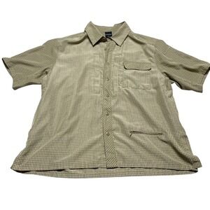 Propper Mens XL Tan Plaid Short Sleeve Tactical Shirt Button Front Utility